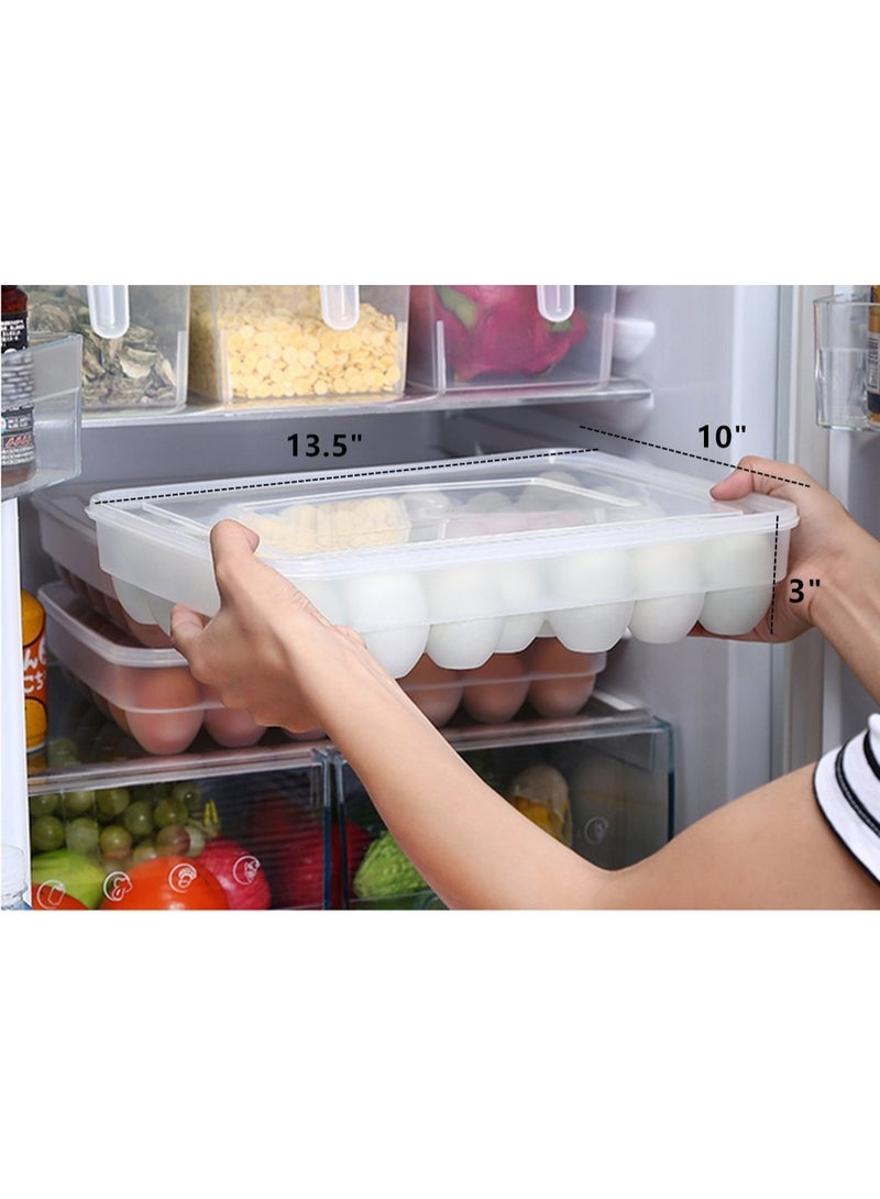 34 Cups Egg Container with Lid,Covered Egg Holders for 34 Eggs,Large capacity Eggs Food Storage Organizer - Stackable Egg Holder Dispenser,Clear plastic Decorative Crate - Image 2
